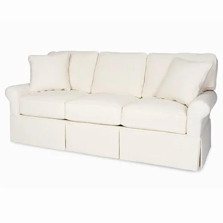 Sofa with Rolled Arm and Base Skirt